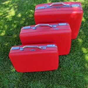 Samsonite American Tourister Bold Red Travel Bag Trio